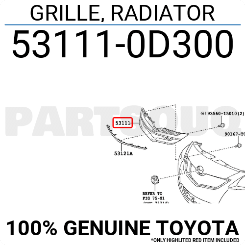 Mặt galant Vios 2010 (Mặt ca lăng) Mã phụ tùng 531110d300