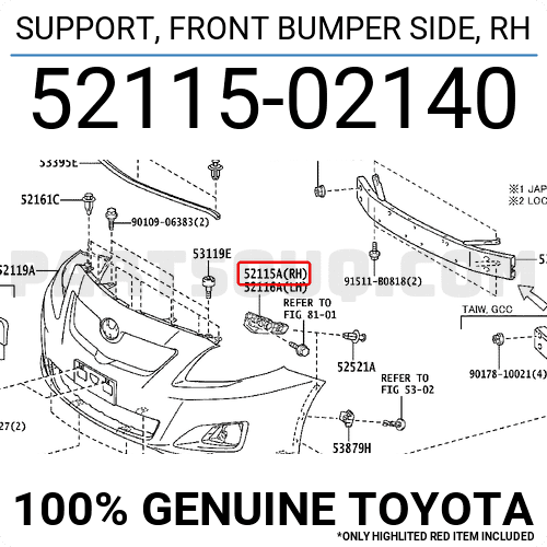 Giá bắt ba đờ xốc trước Altis 2008 Mã phụ tùng 5211502140