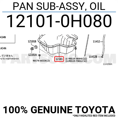 Đáy các te Camry 2010 2.0 TW Mã phụ tùng 121010H080