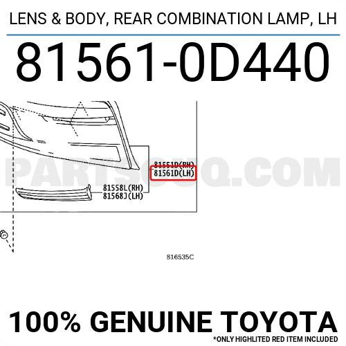 Đèn hậu Vios 2007-2009 Mã phụ tùng 815610D220