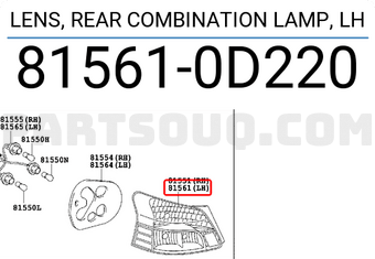 Đèn hậu Vios 2007-2009 Mã phụ tùng 815610D220