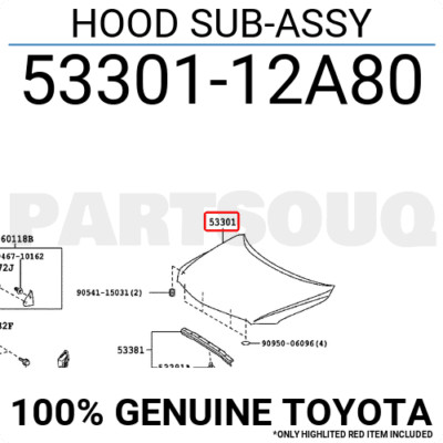 Nắp ca pô trước Corolla 2008-2010 Mã phụ tùng 5330112A80
