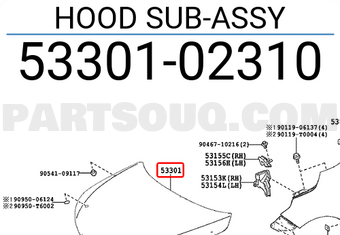 Nắp ca pô trước Altis 2014 Mã phụ tùng 5330102310
