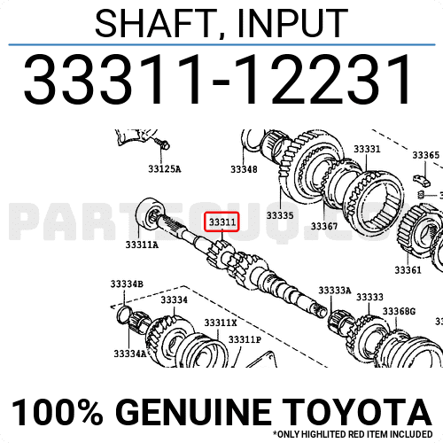 Trục hộp số thứ cấp Vios Mã phụ tùng 3331112231