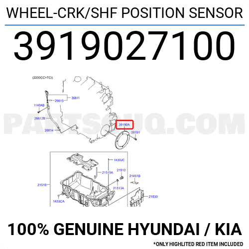 Bánh răng sung trục cơ Santafe Gold Mã phụ tùng 3919027100