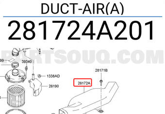 Cửa gió nạp Hyundai Starex (Cửa gió điều hòa) Mã phụ tùng 281724A201