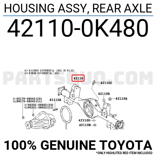Vỏ cầu sau Fortuner 2008-2013 (V) Mã phụ tùng 421100k480