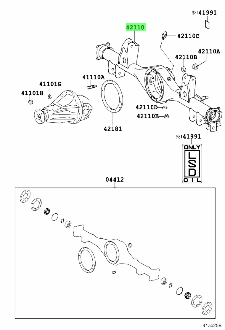 Vỏ cầu sau Fortuner 2008-2013 (V) Mã phụ tùng 421100k480