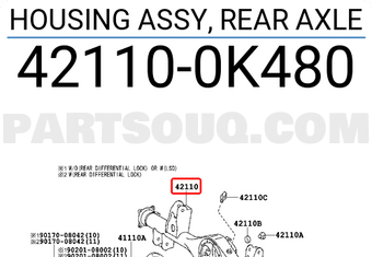 Vỏ cầu sau Fortuner 2008-2013 (V) Mã phụ tùng 421100k480