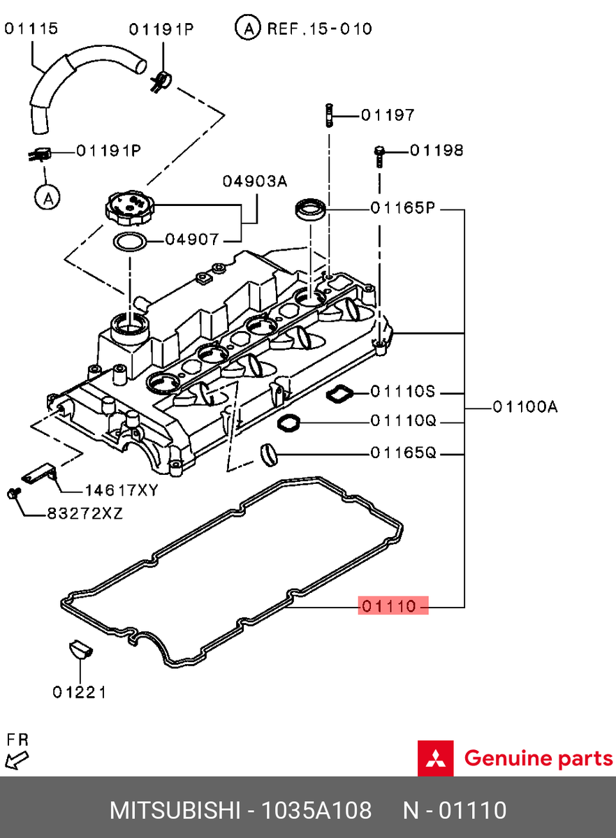 Gioăng nắp xupap Triton (Dầu) Mã phụ tùng 1035A108T