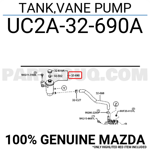 Cốc đựng dầu bơm trợ lực BT50 Mã phụ tùng UC2A32690A