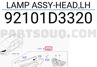 Đèn pha Hyundai Tucson 2015 Mã phụ tùng 92101D3320