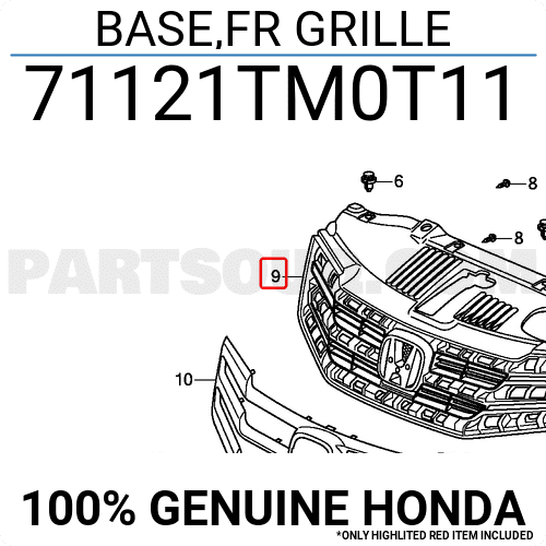 Ca lăng Honda City 2013 (Mặt galant) Mã phụ tùng 71121tm0t11