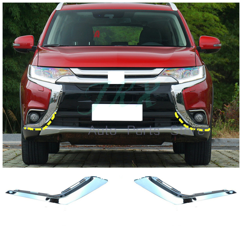 Nẹp mạ ba đờ xốc trước Outlander 2016 (Thanh mạ chrome) Mã phụ tùng 6407a144
