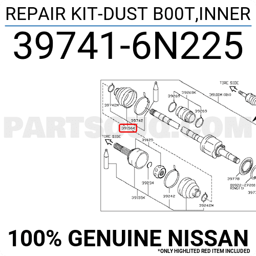 Cao su che bụi láp trong X-trail T31 Mã phụ tùng 397416N225