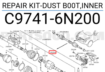 Cao su che bụi láp trong X-trail T31 Mã phụ tùng 397416N225
