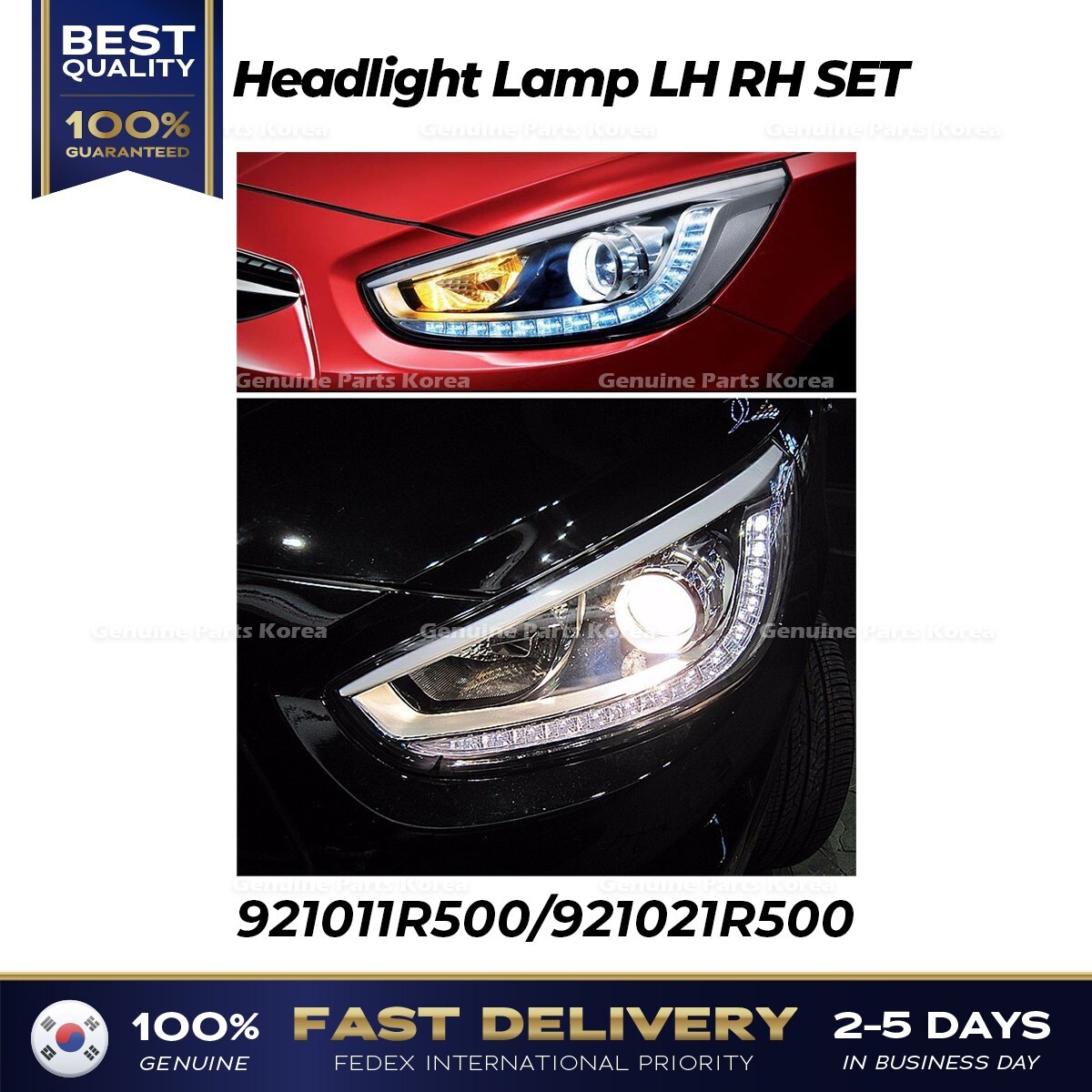 Đèn pha Hyundai Accent Blue 2014 LED Mã phụ tùng 921021R550