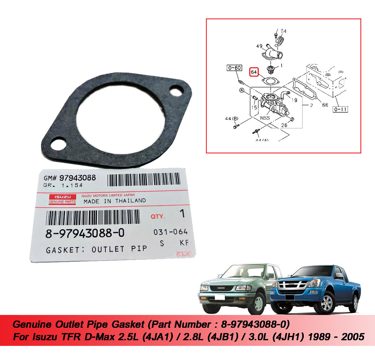 Dây đai an toàn ghế trước Dmax 2009 Mã phụ tùng 8974240430