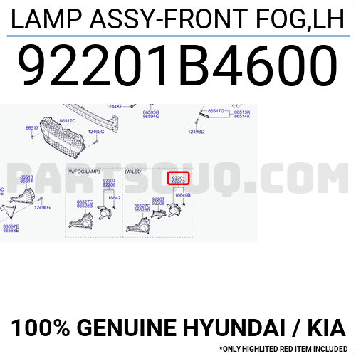 Đèn cản Grand I10 (Đèn ba đờ xốc trước) Mã phụ tùng 92201b4600
