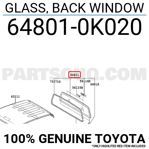 Kính ca bin Hilux 2016 Mã phụ tùng 648010k110