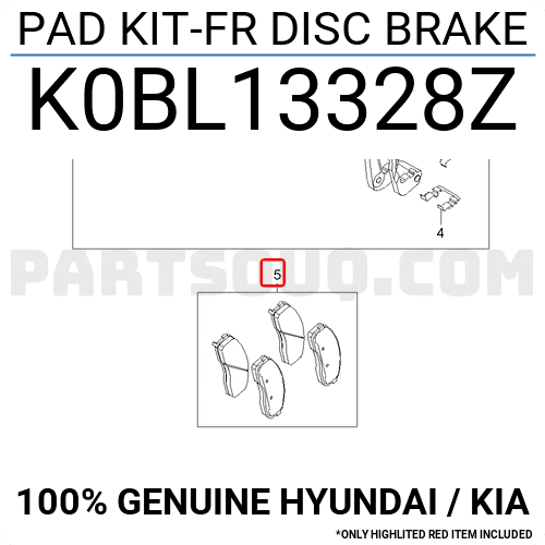 Má phanh trước Bongo III Mã phụ tùng K0BL13328Z