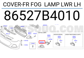 Ốp đèn ba đờ xốc trước Grand I10 (Ốp đèn cản) Mã phụ tùng 86527B4010