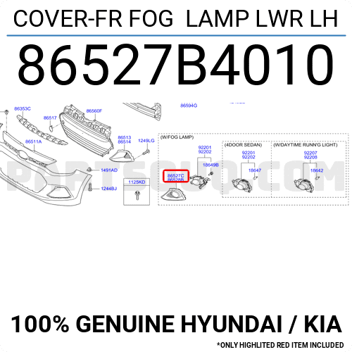 Ốp đèn ba đờ xốc trước Grand I10 (Ốp đèn cản) Mã phụ tùng 86527B4010