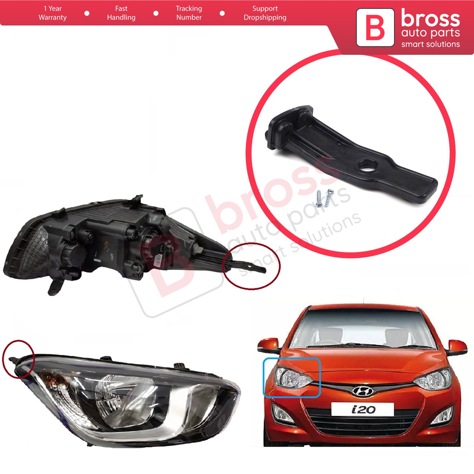 Đèn pha Hyundai I20 Mã phụ tùng 921021J570