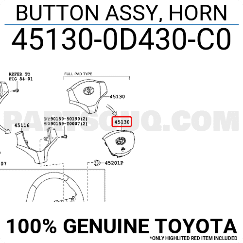 Phím còi Vios 2014 G Mã phụ tùng 451300D430C0