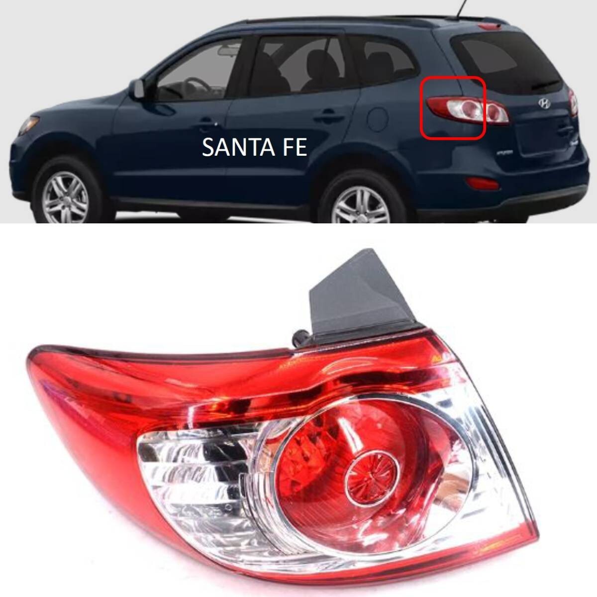 Đèn lái sau Santafe 2010 (Đèn hậu) Mã phụ tùng 924012b500