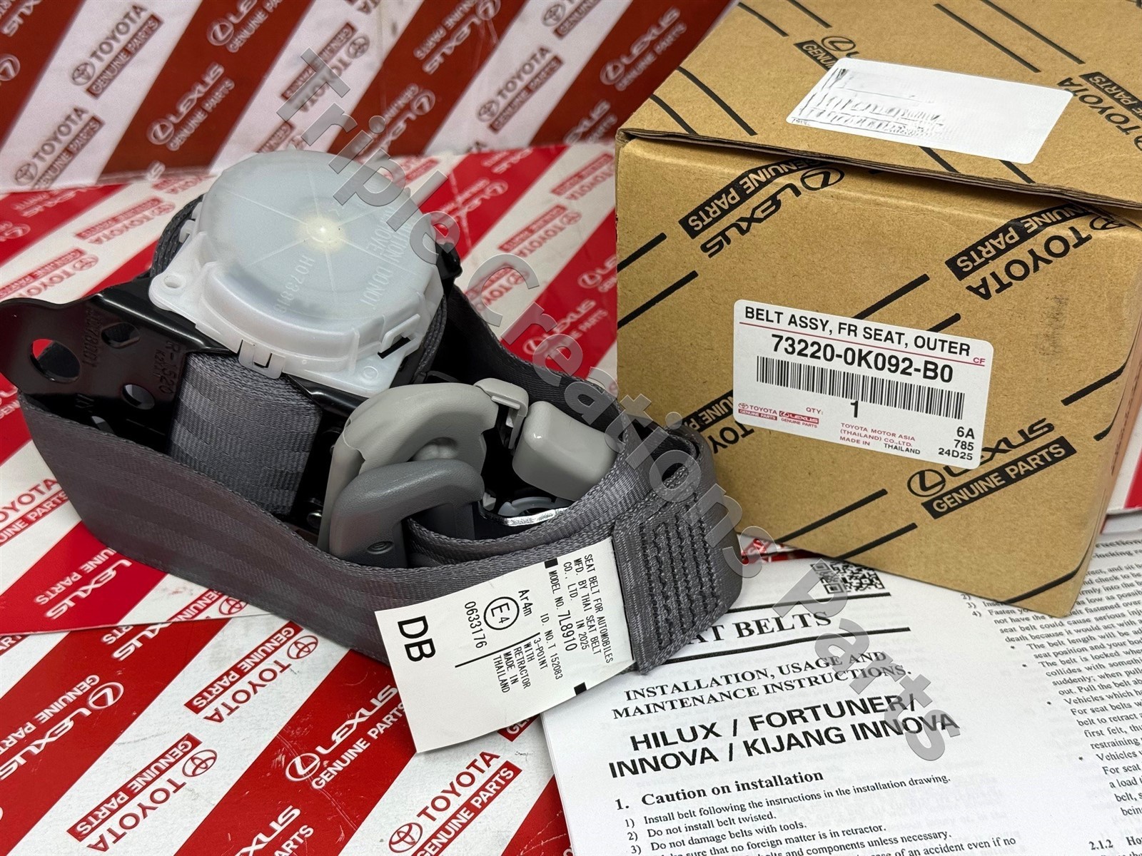 Dây đai an toàn trước Vios 2007-2011 Mã phụ tùng 732200D202E2