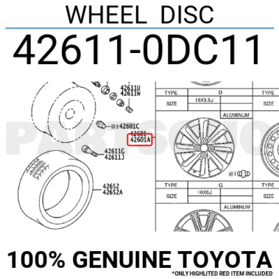 La zăng đúc Fortuner R17 6 cánh Mã phụ tùng 426110KC11