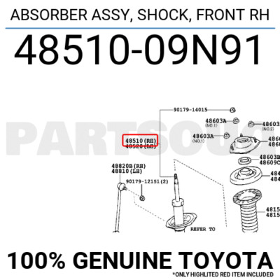Giảm xóc trước Camry 2.4 2007-2010 Mã phụ tùng 4851009N91
