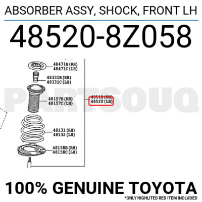Giảm xóc trước Altis 2014 Mã phụ tùng 485208Z056
