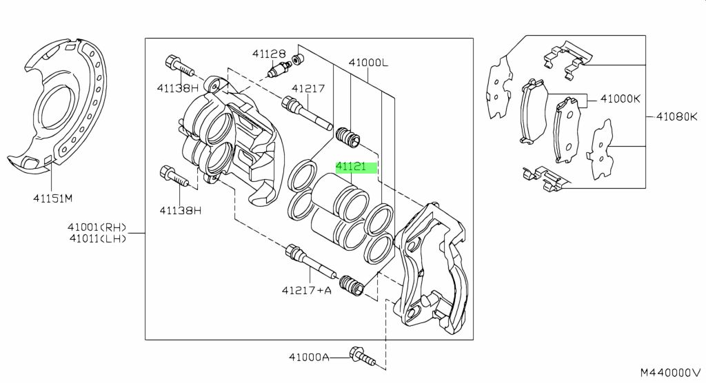 Piston phanh trước Nissan Navara Mã phụ tùng 41121vk100