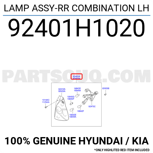 Đèn hậu Huyndai Terracan (Đèn lái sau) Mã phụ tùng 92401h1020