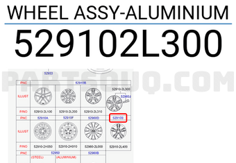 La zăng đúc I30 CW R16 10 Cánh (Mâm đúc) Mã phụ tùng 529102l300