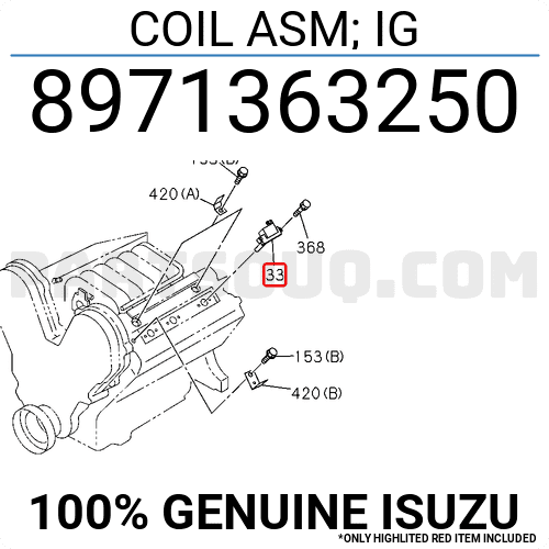 Bô bin đánh lửa Isuzu Trooper 6VD1 (Mô bin) Mã phụ tùng 8971363250