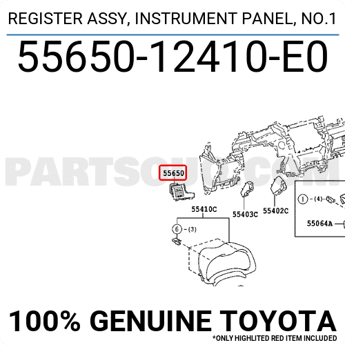 Cửa gió điều hòa táp lô Altis Mã phụ tùng 5565012470E0