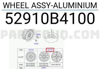 Mâm đúc Grand I10 (La zăng đúc) Mã phụ tùng 52910b4100
