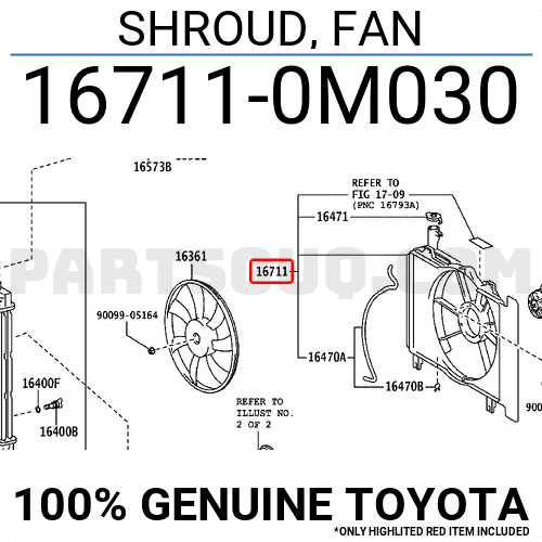 Lồng quạt két nước Vios 2007-2011 Mã phụ tùng 167110M030