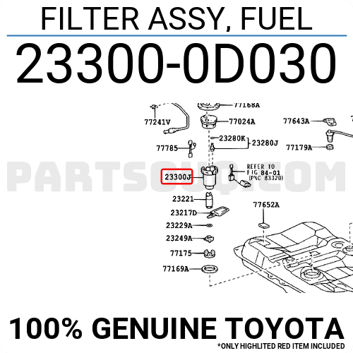Lọc xăng Altis Mã phụ tùng 233000D030TH