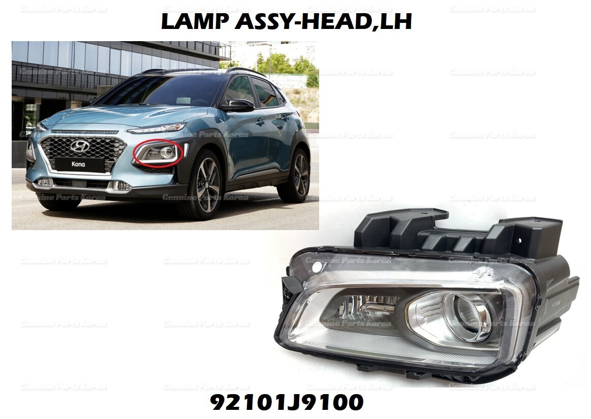 Đèn pha dưới Hyundai Kona (Đèn lái trước) Mã phụ tùng 92101j9100