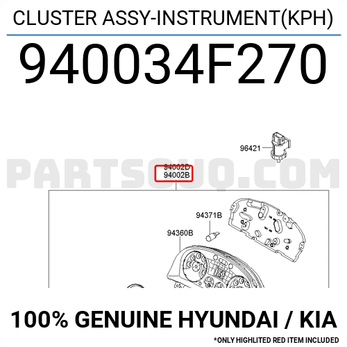 Đồng hồ công tơ mét Porter II (Đồng hồ táp lô) Mã phụ tùng 940034F270