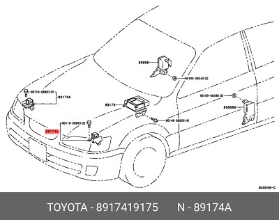 Cảm biến túi khí đầu xe Corolla 2004-2007 Mã phụ tùng 8917419175