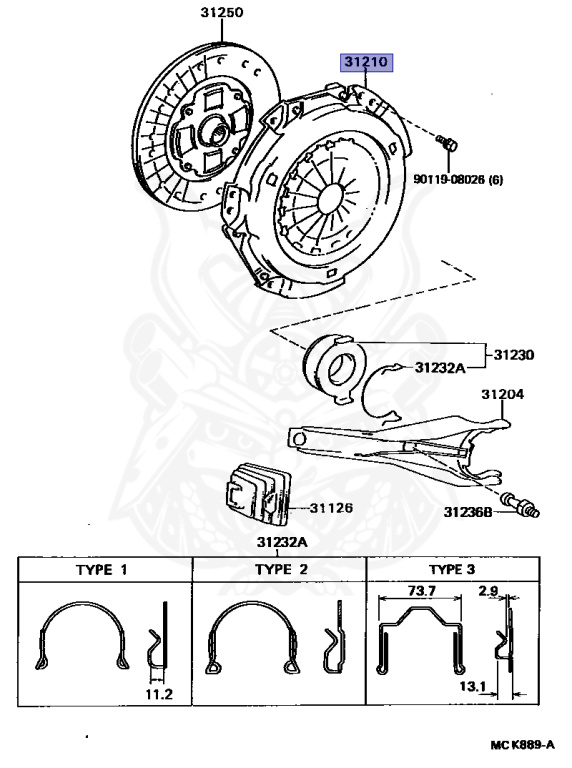 Bàn ép Camry 2.2 5S (Mâm ép Camry 2.2 5S) Mã phụ tùng 3121032051