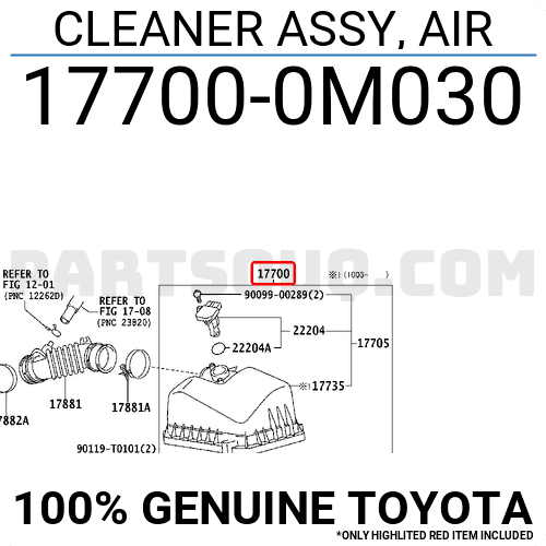Hộp đựng lọc gió Vios 2007 Mã phụ tùng 177000M030