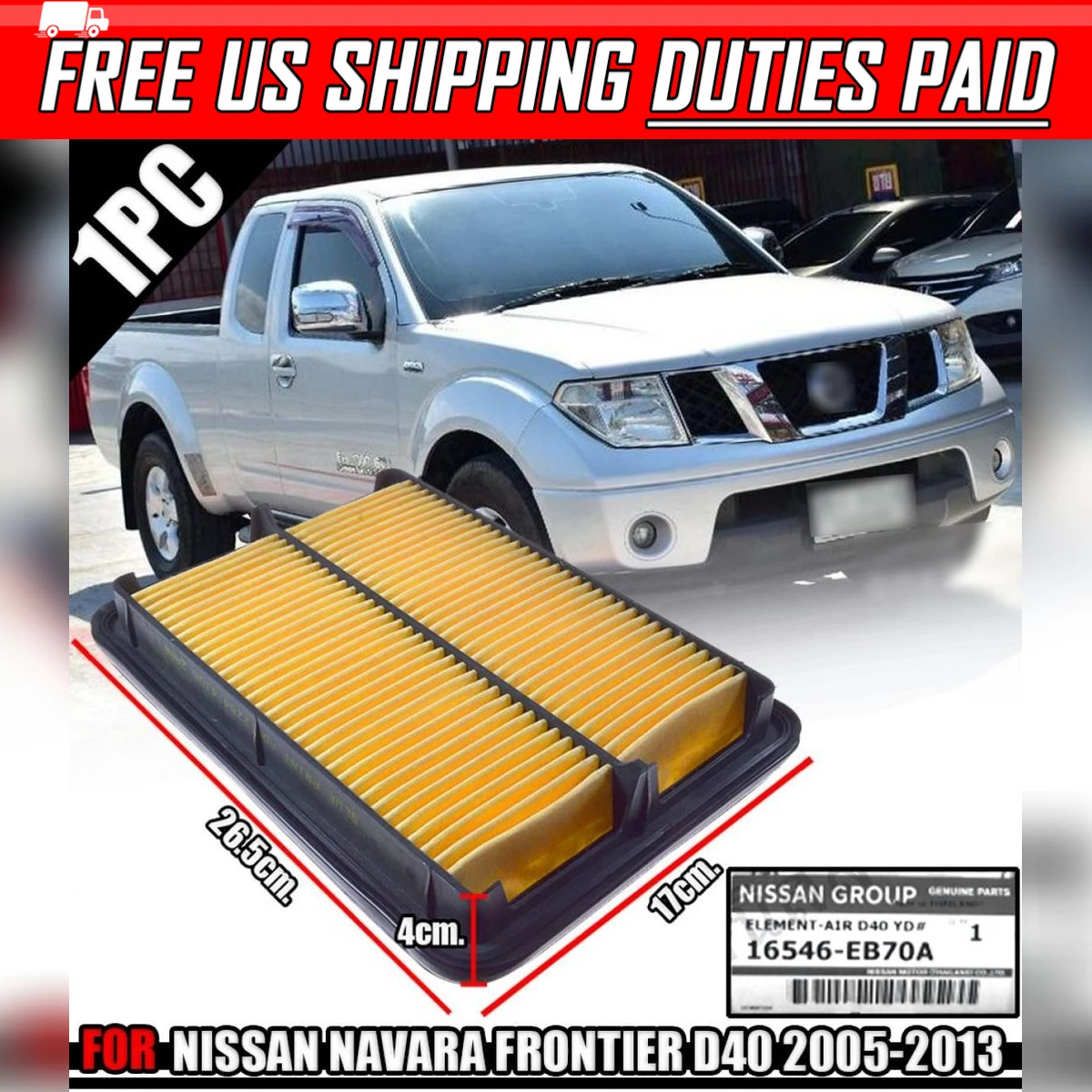 Lọc gió Navara Mã phụ tùng 16546EB70A