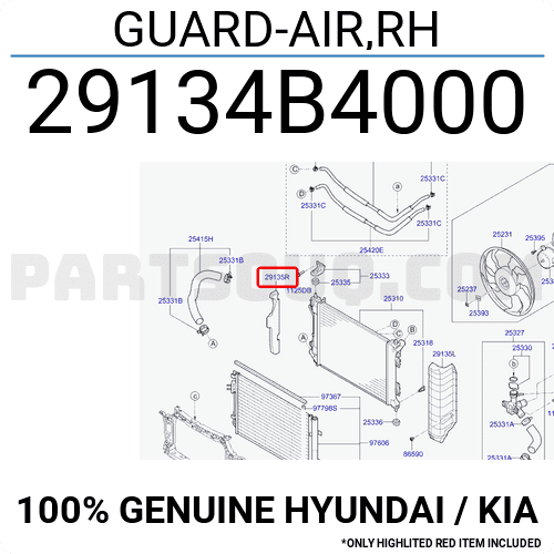 Ốp trên dưới két nước Grand I10 Mã phụ tùng 29134B4000