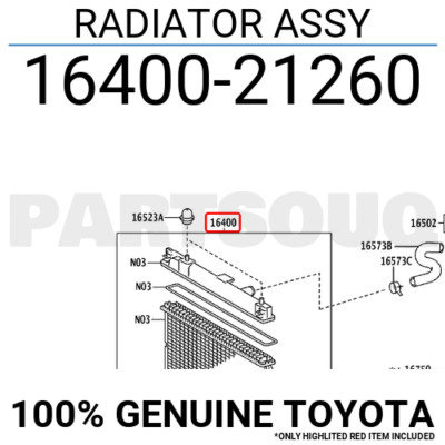 Két nước Yaris 2008 Mã phụ tùng 1640021260